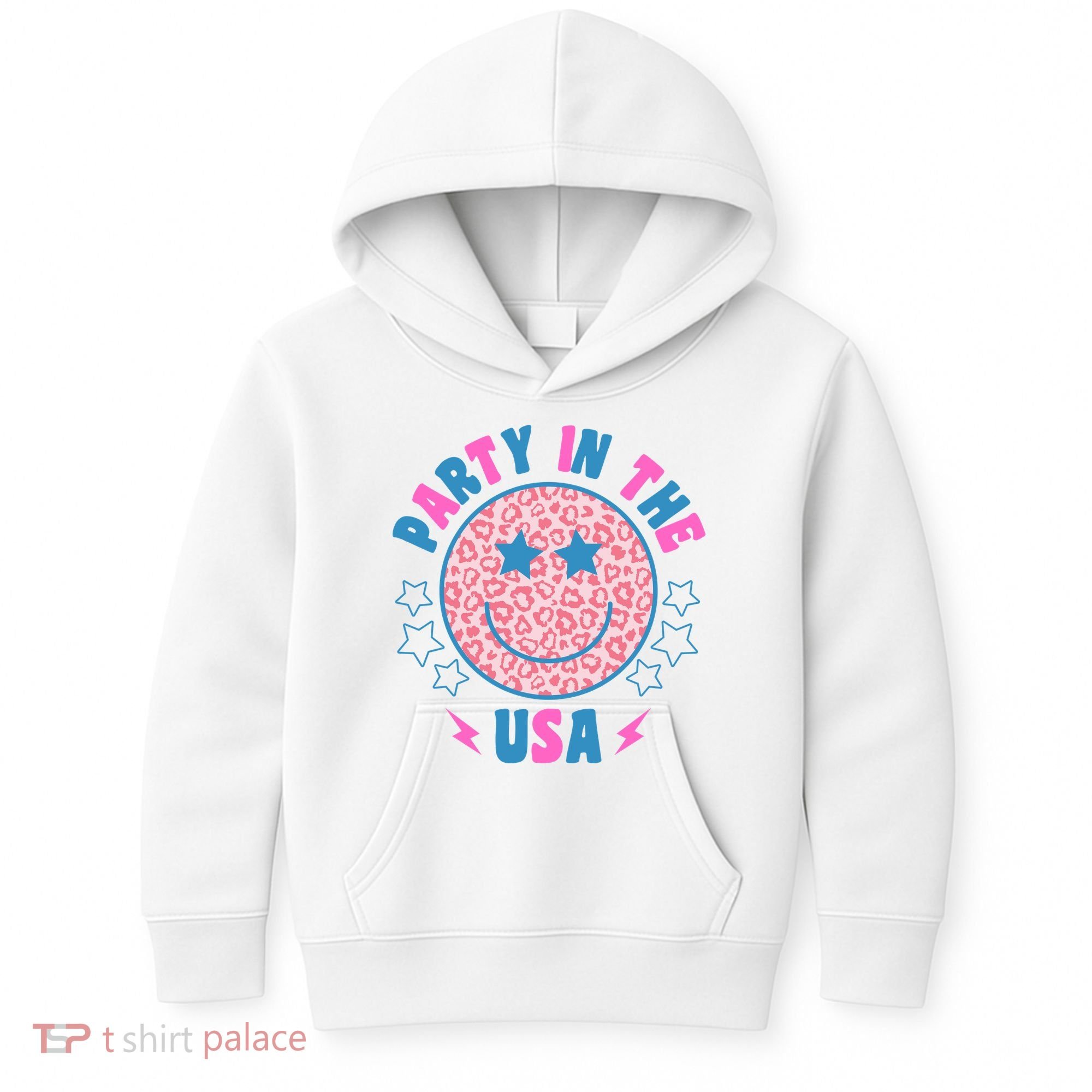 Party In The Usa Retro Star Smile Kids Hoodie