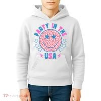 Party In The Usa Retro Star Smile Kids Hoodie thumb 4