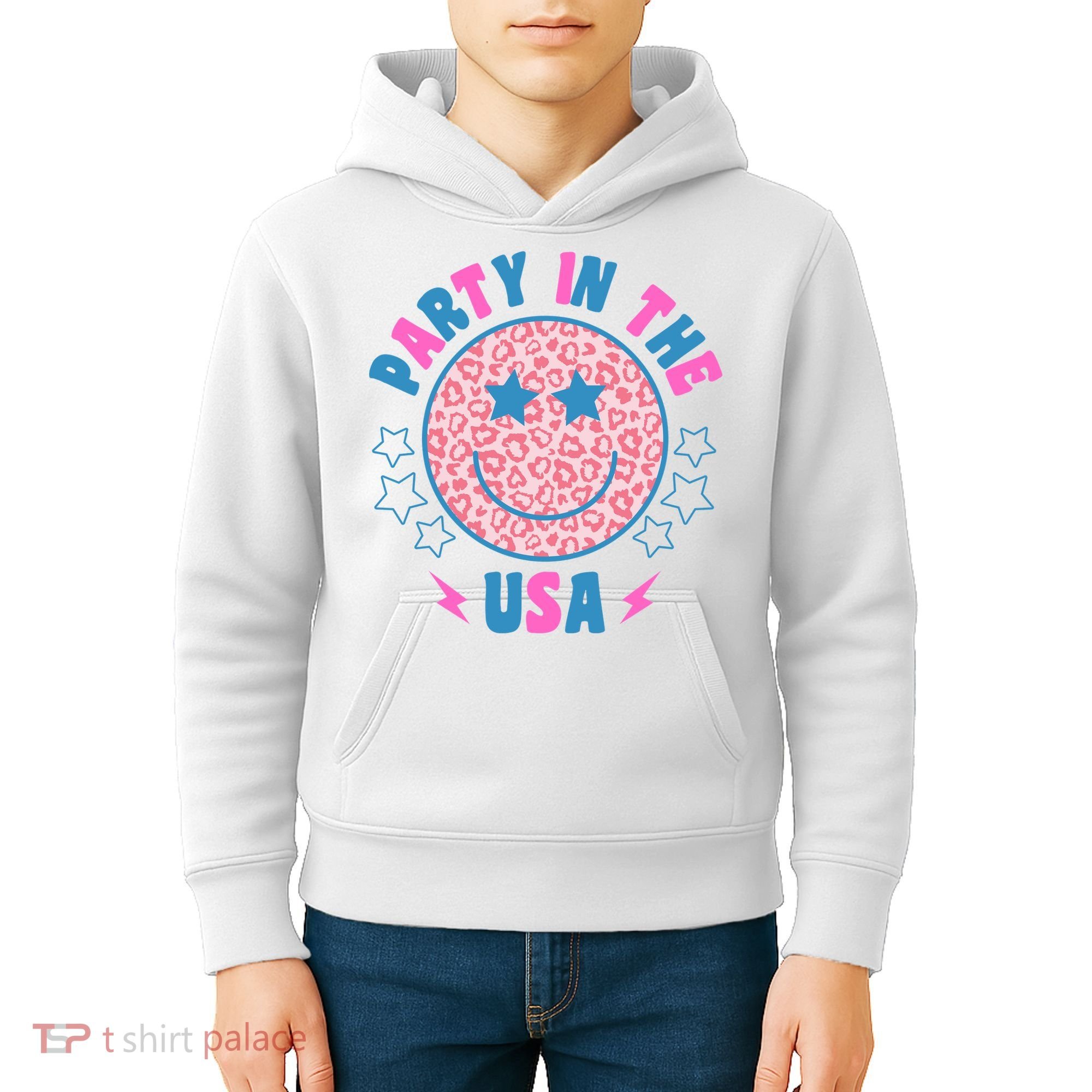 Party In The Usa Retro Star Smile Kids Hoodie