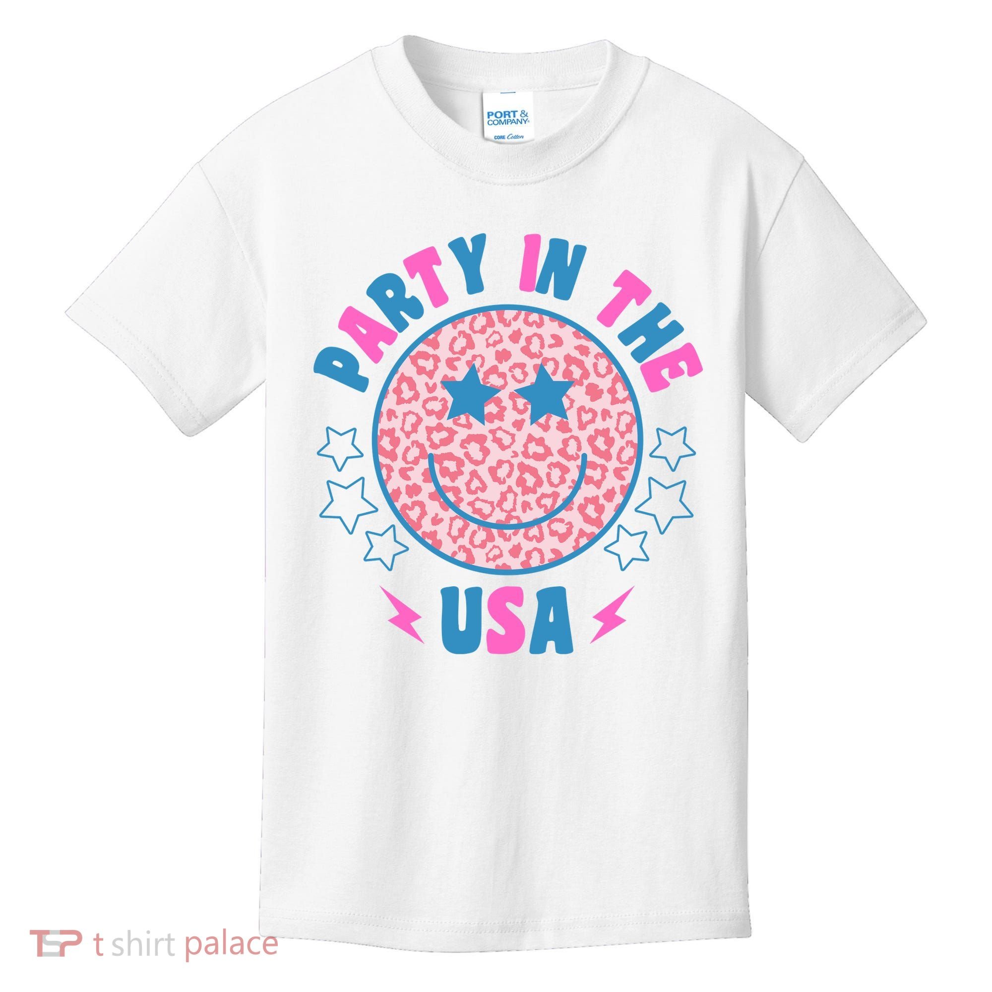 Party In The Usa Retro Star Smile Kids T-Shirt
