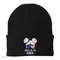 Party In The Usa Hair Bun 4th Of July Beanie thumb 0