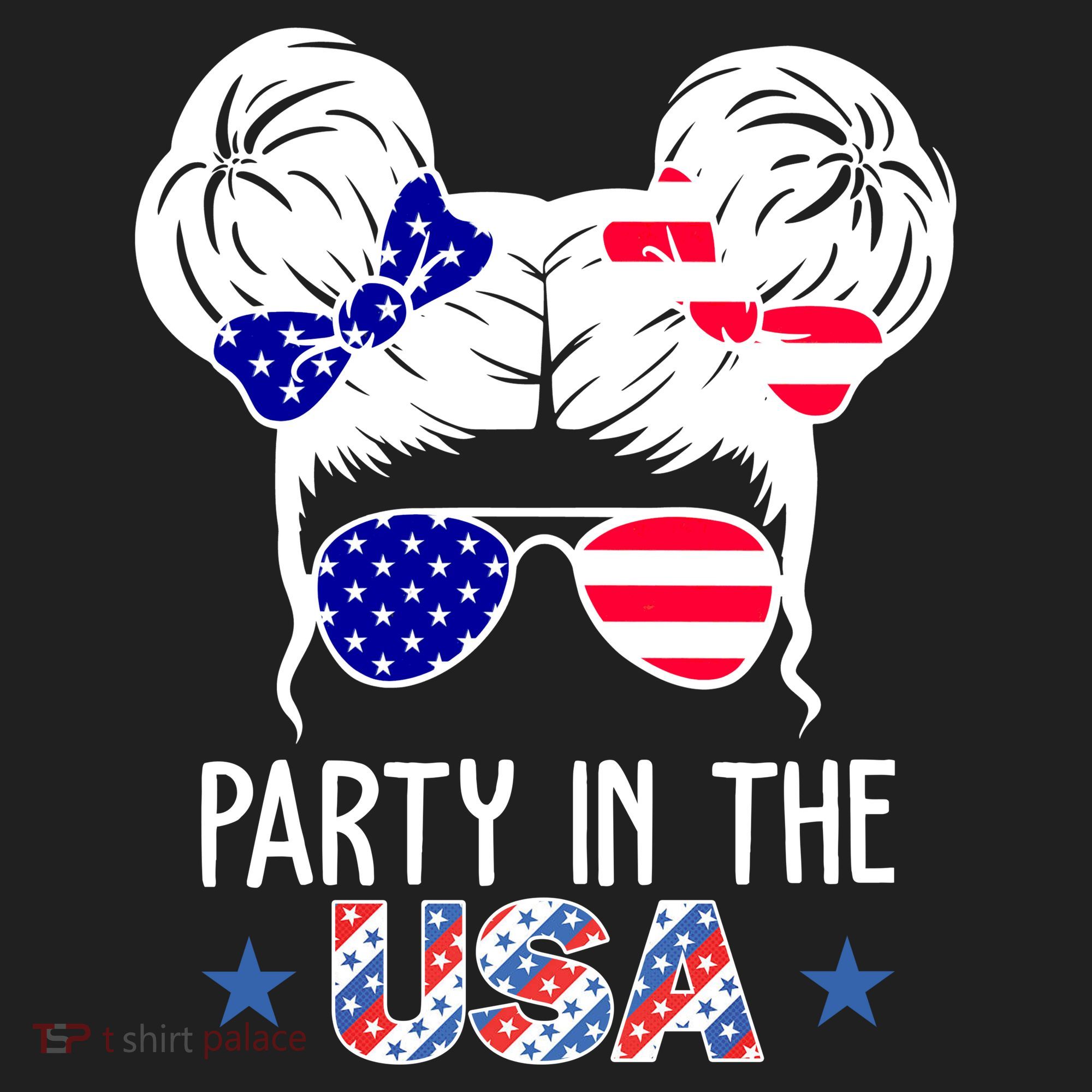Party In The Usa Hair Bun 4th Of July Beanie
