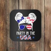 Party In The Usa Hair Bun 4th Of July Coaster thumb 0