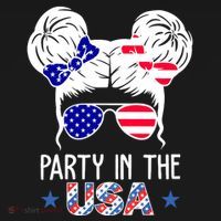 Party In The Usa Hair Bun 4th Of July Coaster thumb 2