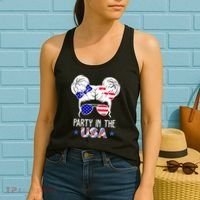 Party In The Usa Hair Bun 4th Of July Women's Tank Top thumb 2