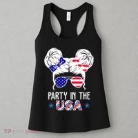 Party In The Usa Hair Bun 4th Of July Women's Tank Top thumb 3