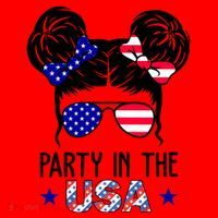 Party In The Usa Hair Bun 4th Of July Santa Hat thumb 1