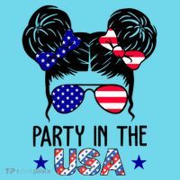 Party In The Usa Hair Bun 4th Of July Long Sleeve Shirt thumb 2