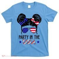 Party In The Usa Hair Bun 4th Of July T-Shirt thumb 0