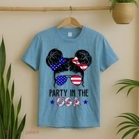Party In The Usa Hair Bun 4th Of July T-Shirt thumb 2