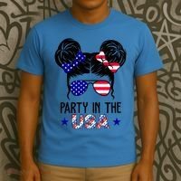Party In The Usa Hair Bun 4th Of July T-Shirt thumb 3