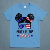 Party In The Usa Hair Bun 4th Of July T-Shirt thumb 4