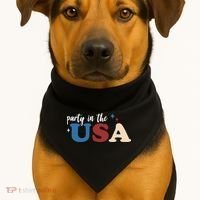 Party In The USA Holiday Festive USA-Made Doggie Bandana thumb 1