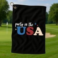 Party In The USA Holiday Festive Golf Towel thumb 1