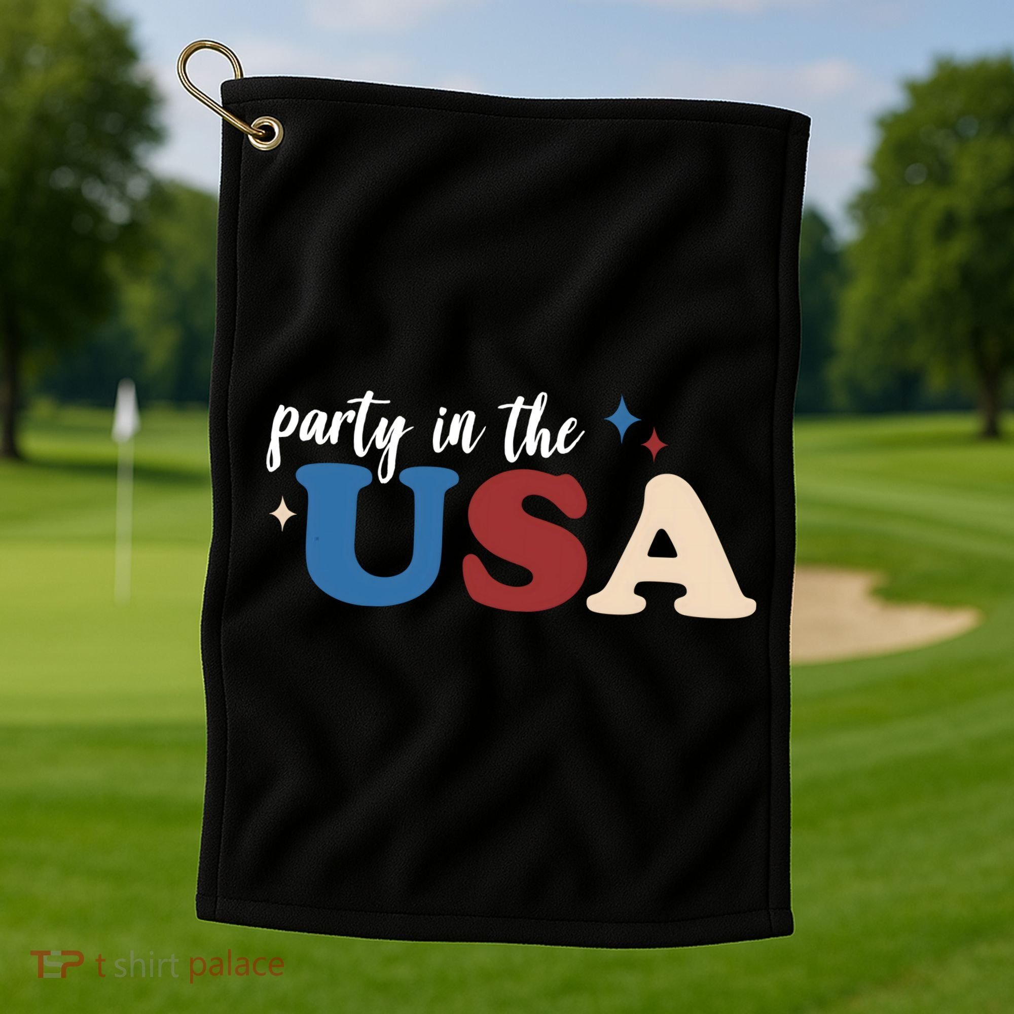 Party In The USA Holiday Festive Golf Towel