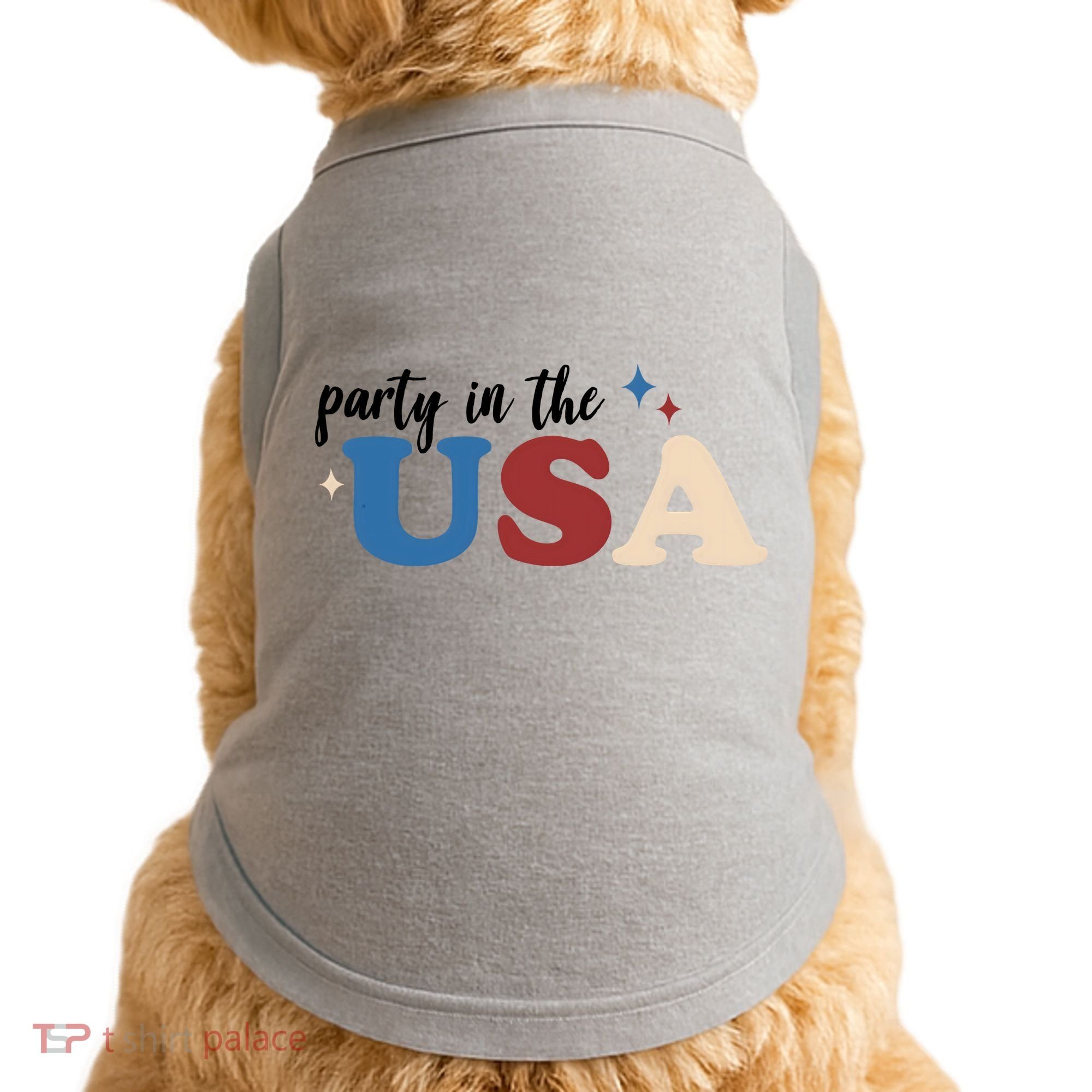 Party In The USA Holiday Festive Doggie Tank