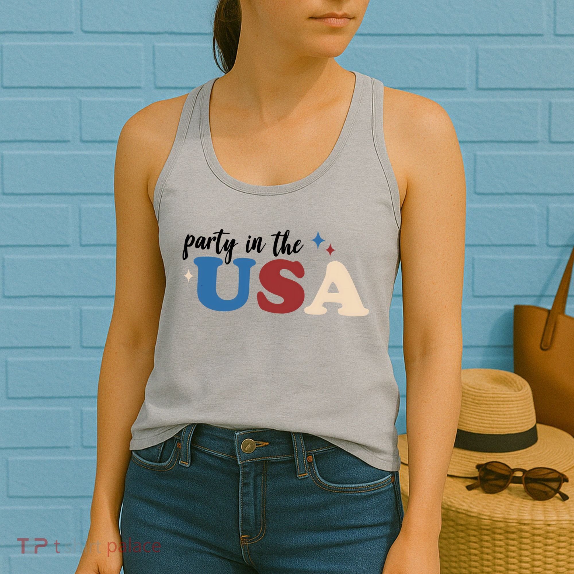 Party In The USA Holiday Festive Women's Tank Top