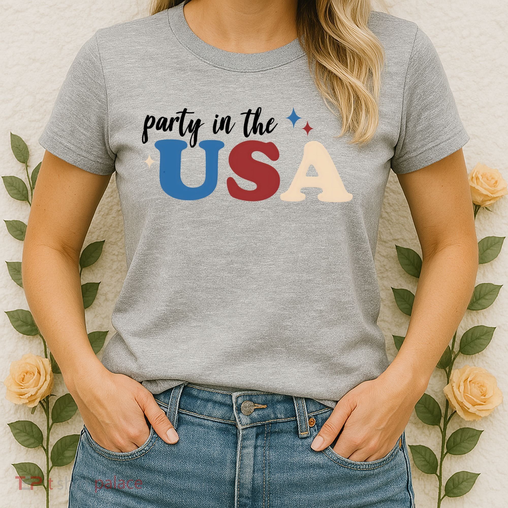 Party In The USA Holiday Festive Women's T-Shirt