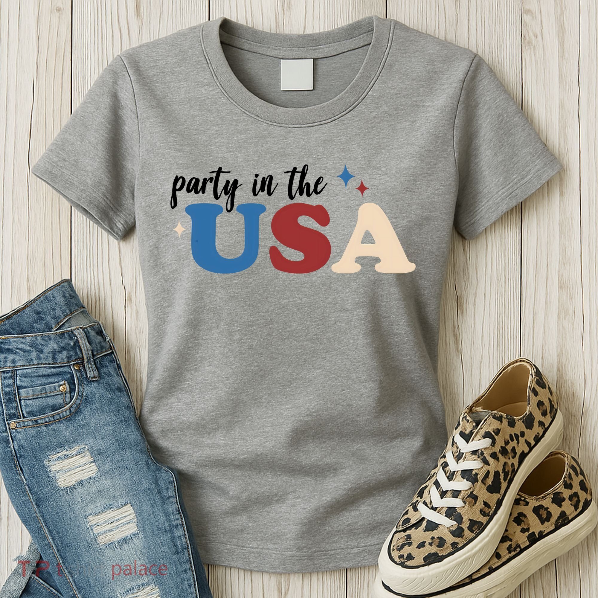 Party In The USA Holiday Festive Women's T-Shirt