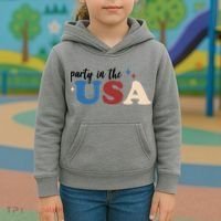 Party In The USA Holiday Festive Kids Hoodie thumb 3