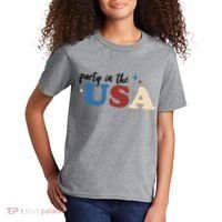 Party In The USA Holiday Festive Kids T-Shirt thumb 2