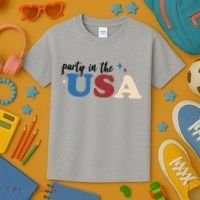 Party In The USA Holiday Festive Kids T-Shirt thumb 3