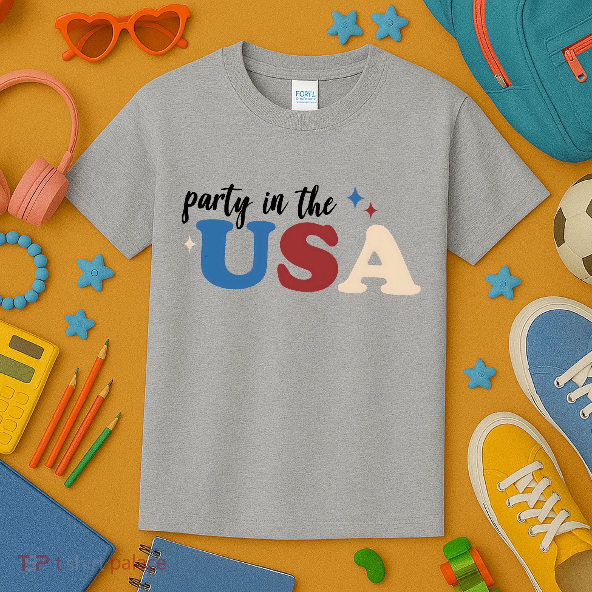 Party In The USA Holiday Festive Kids T-Shirt