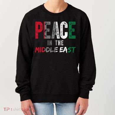 Peace In The Middle East Palestine Flag Women's Sweatshirt