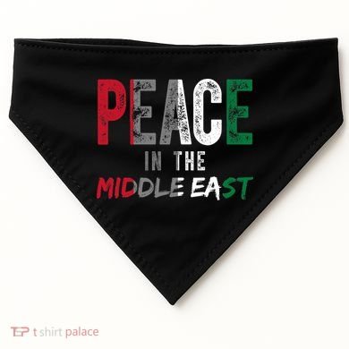 Peace In The Middle East Palestine Flag USA-Made Doggie Bandana