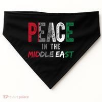 Peace In The Middle East Palestine Flag USA-Made Doggie Bandana thumb 0