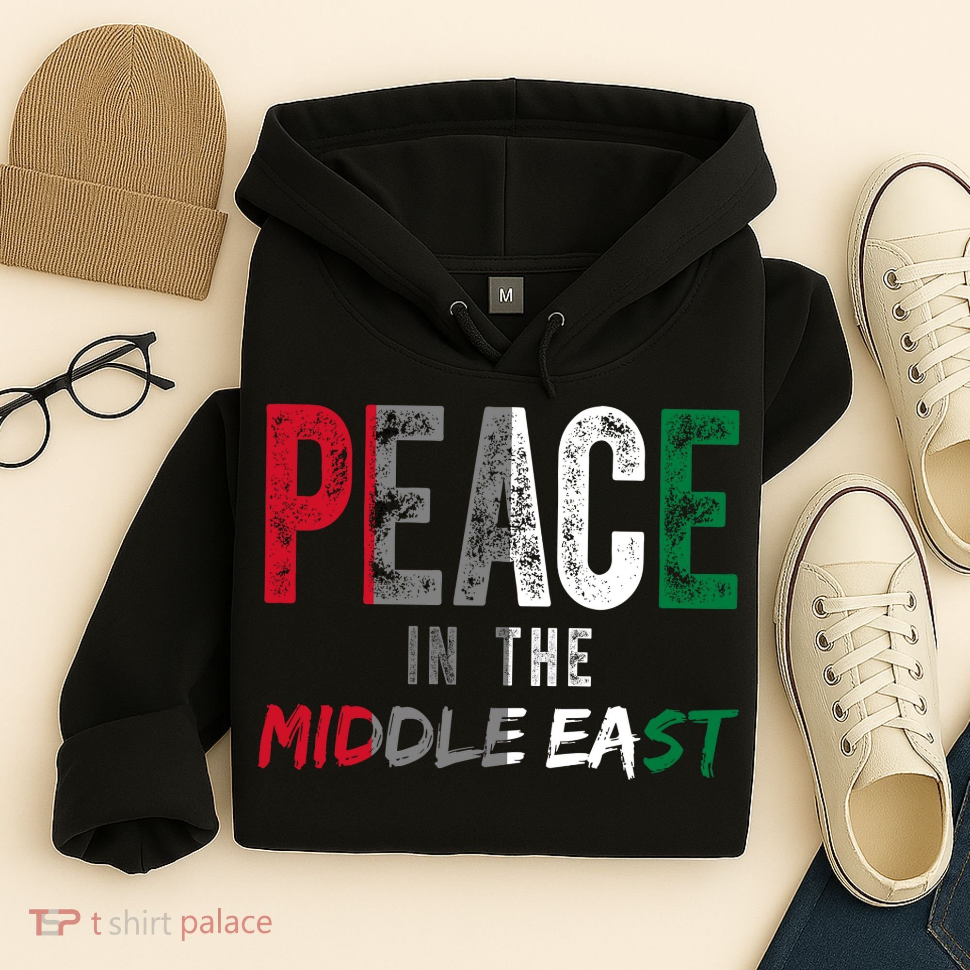 Peace In The Middle East Palestine Flag Hoodie