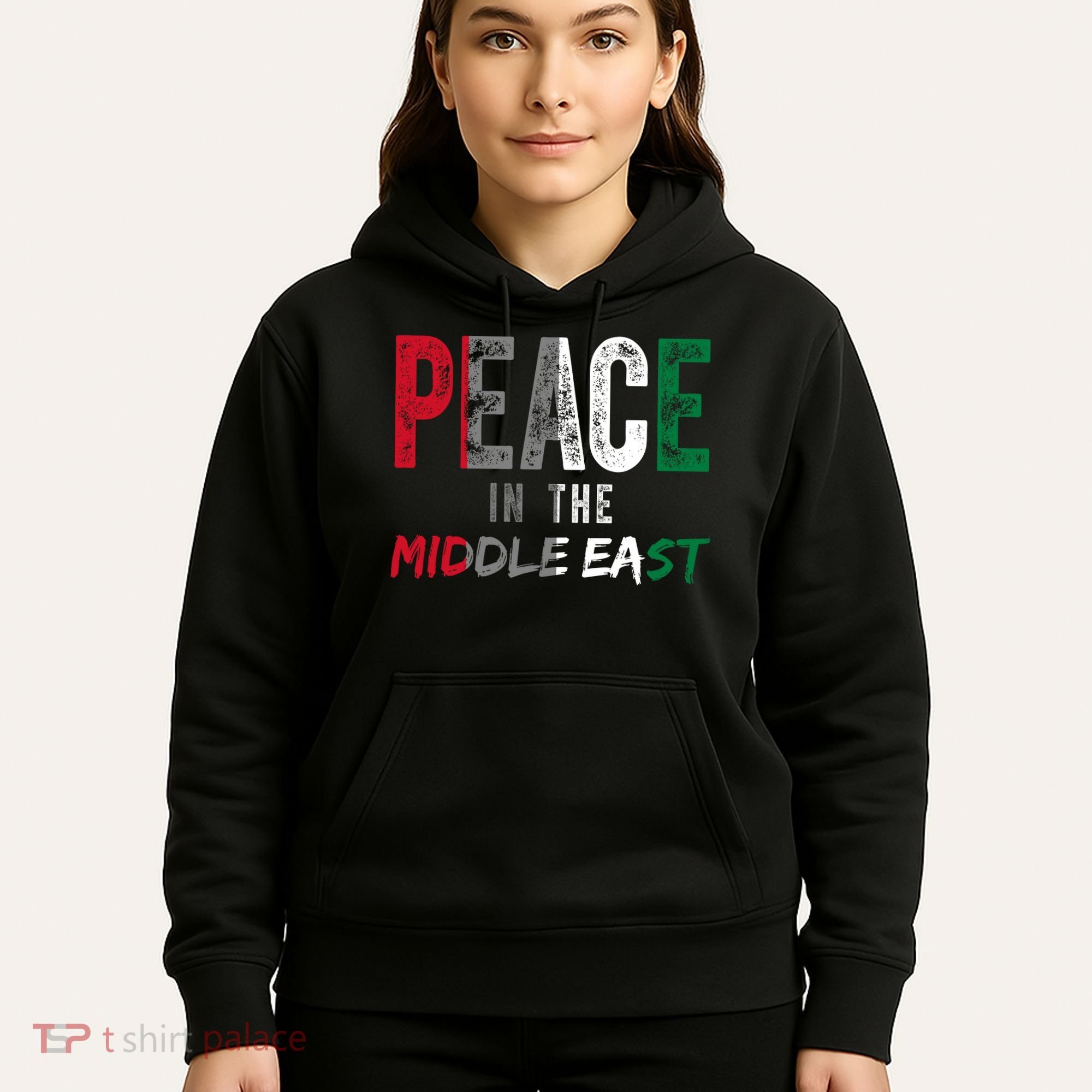 Peace In The Middle East Palestine Flag Hoodie