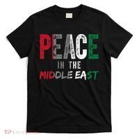 Peace In The Middle East Palestine Flag T-Shirt thumb 0