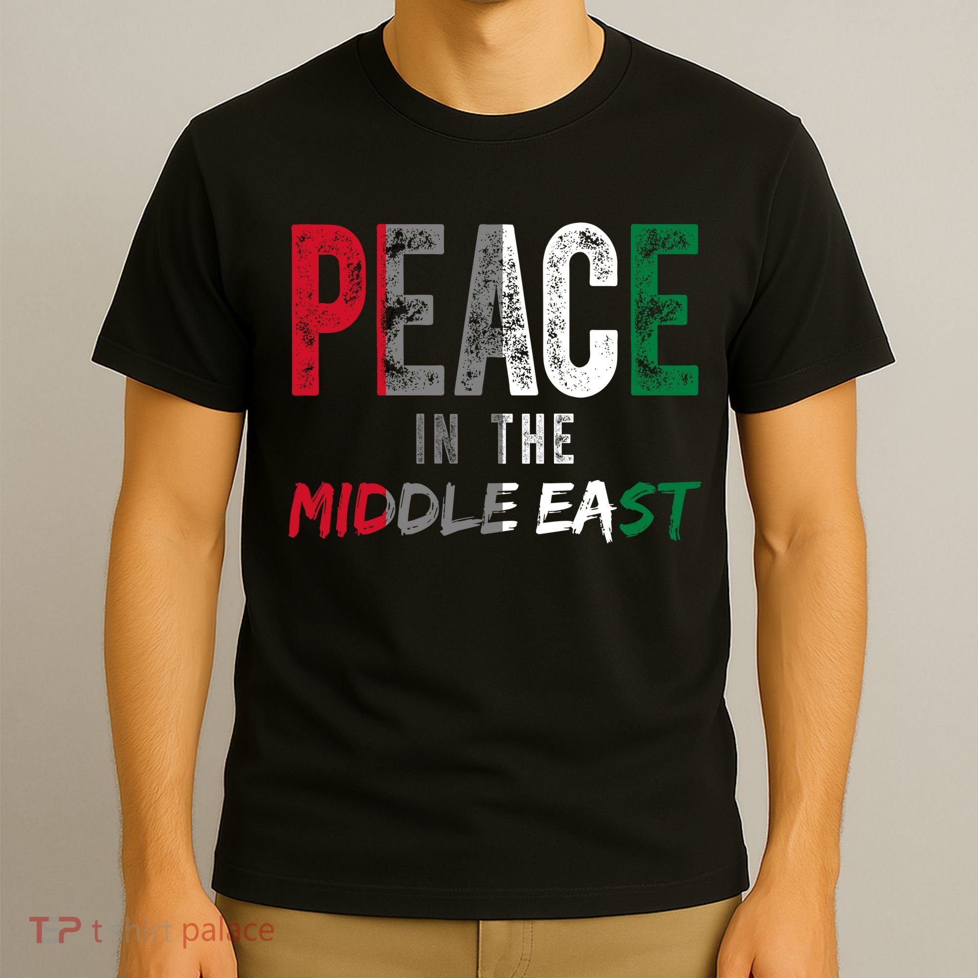 Peace In The Middle East Palestine Flag T-Shirt