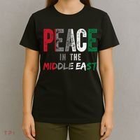 Peace In The Middle East Palestine Flag T-Shirt thumb 4