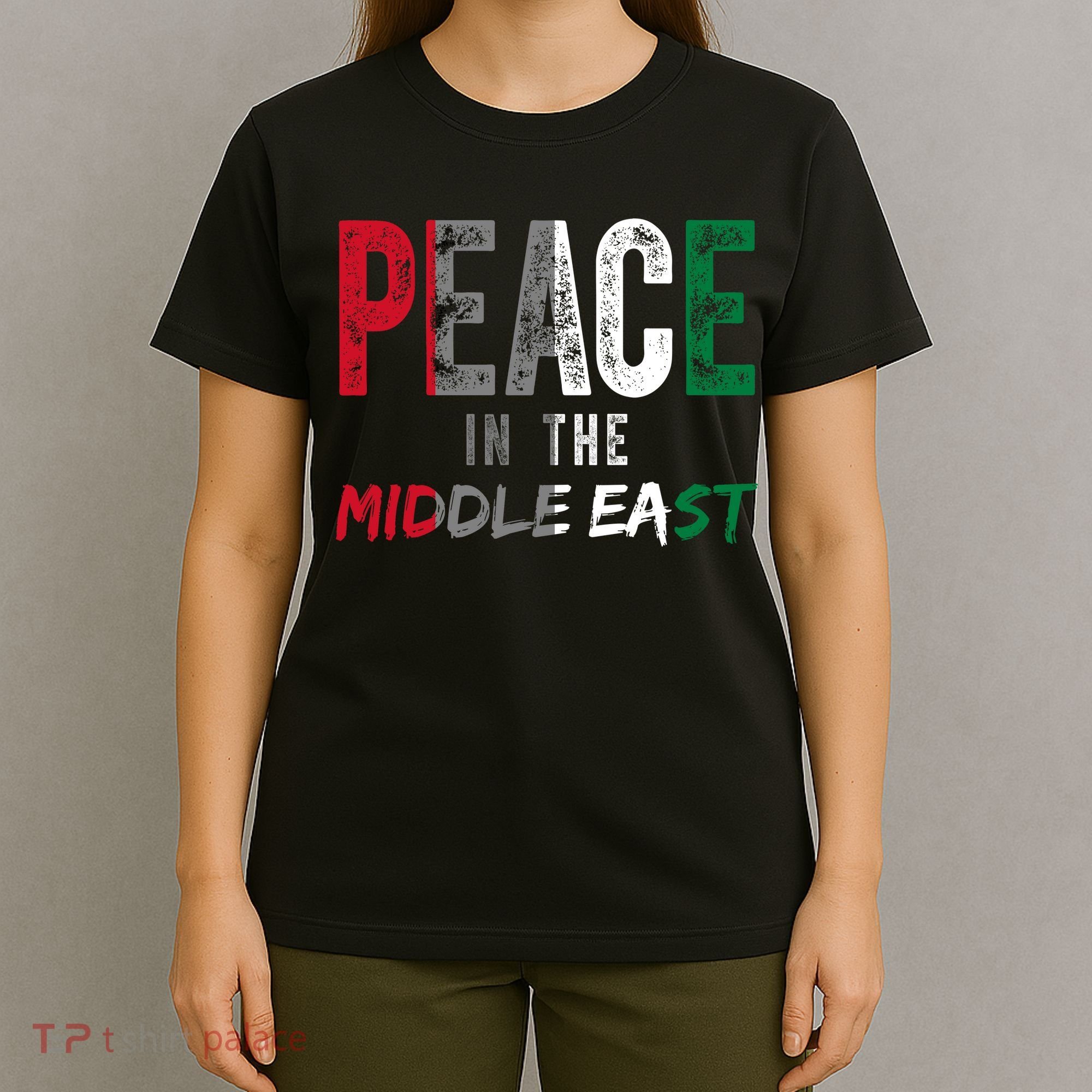 Peace In The Middle East Palestine Flag T-Shirt