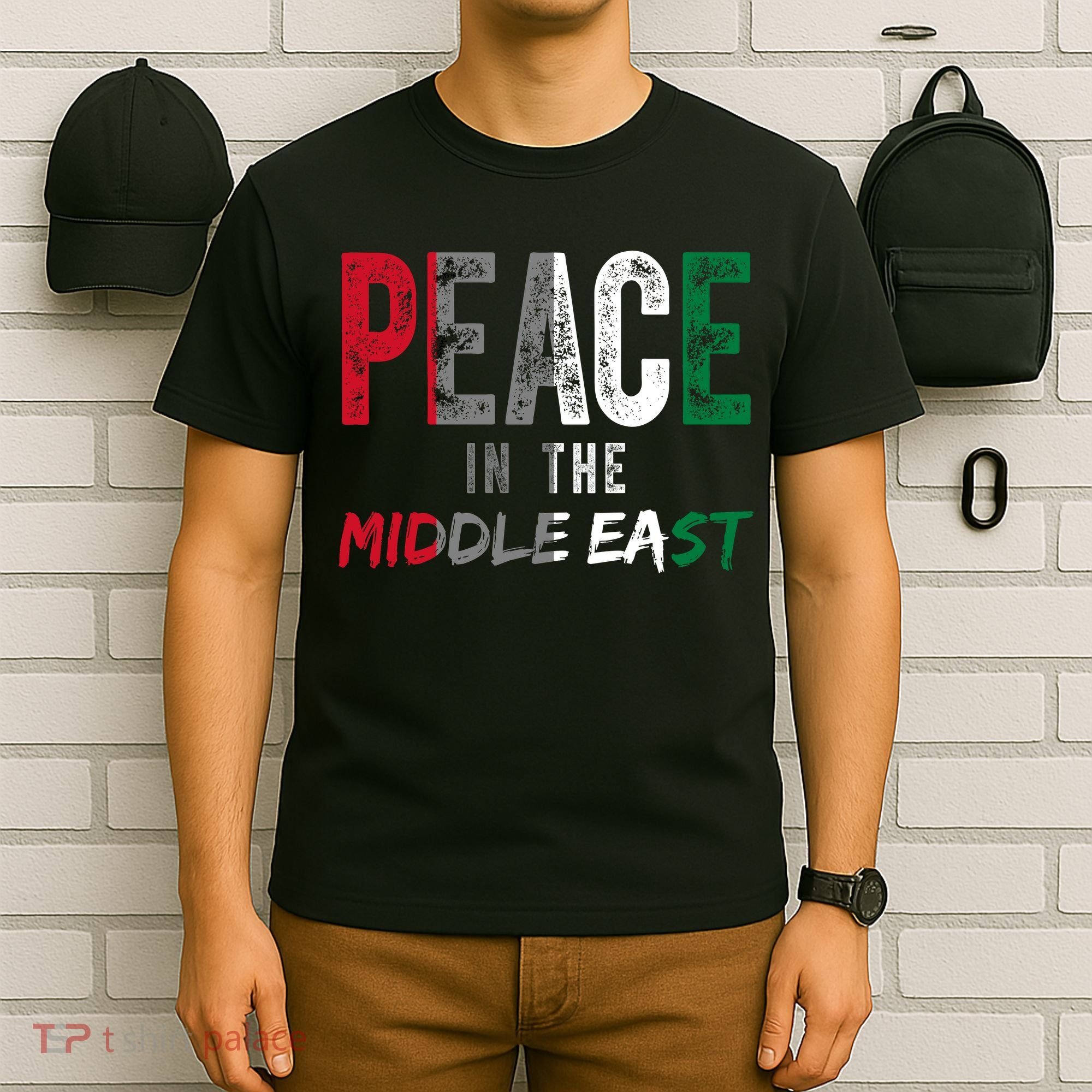 Peace In The Middle East Palestine Flag T-Shirt