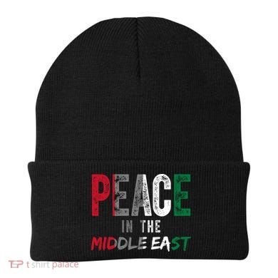 Peace In The Middle East Palestine Flag Beanie