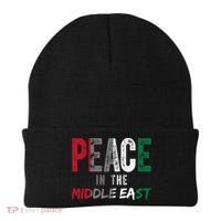 Peace In The Middle East Palestine Flag Beanie thumb 0