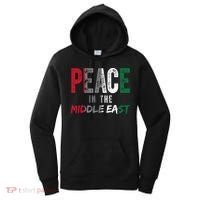 Peace In The Middle East Palestine Flag Women's Hoodie thumb 0