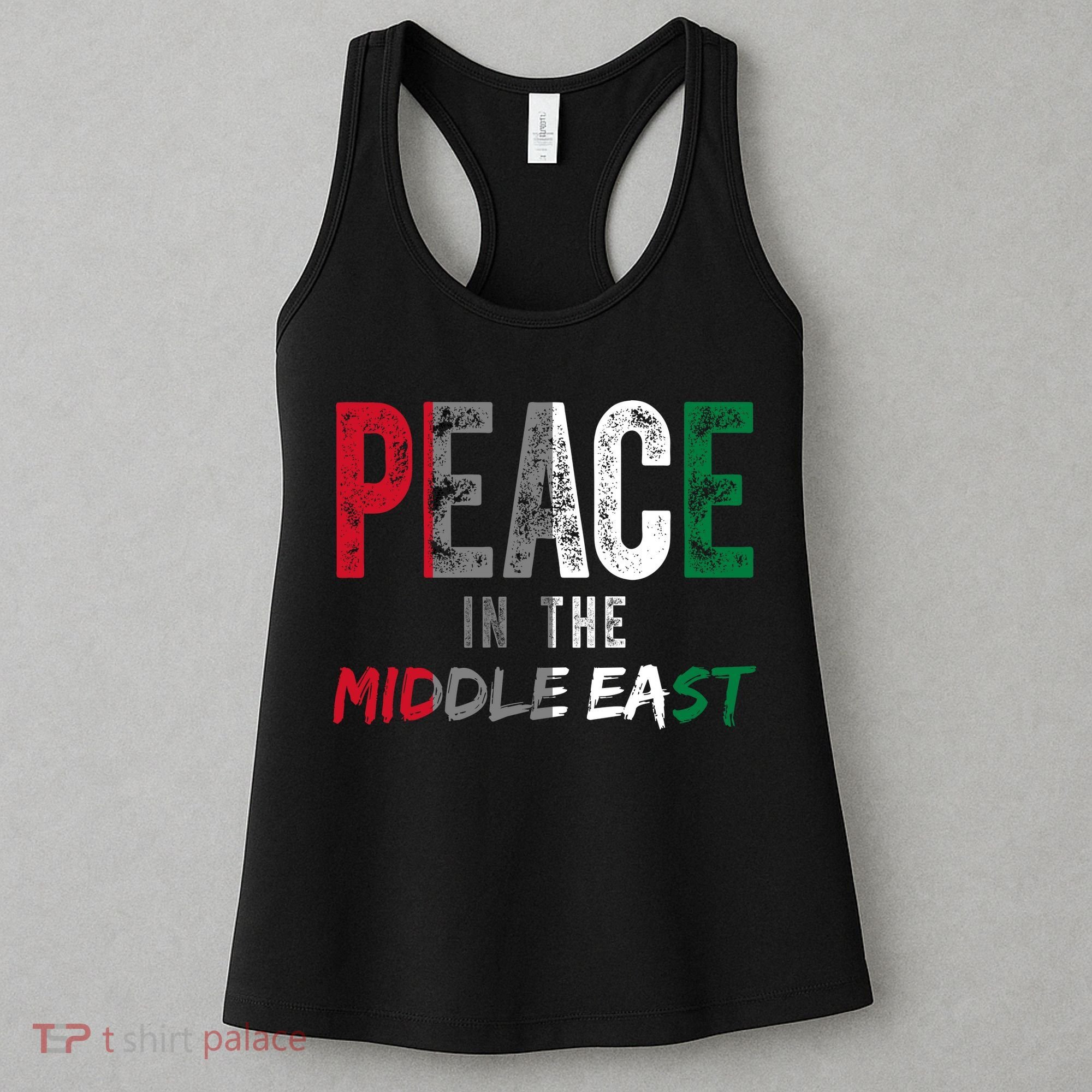 Peace In The Middle East Palestine Flag Women's Tank Top