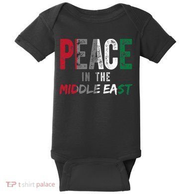 Peace In The Middle East Palestine Flag Baby Bodysuit