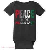 Peace In The Middle East Palestine Flag Baby Bodysuit thumb 0