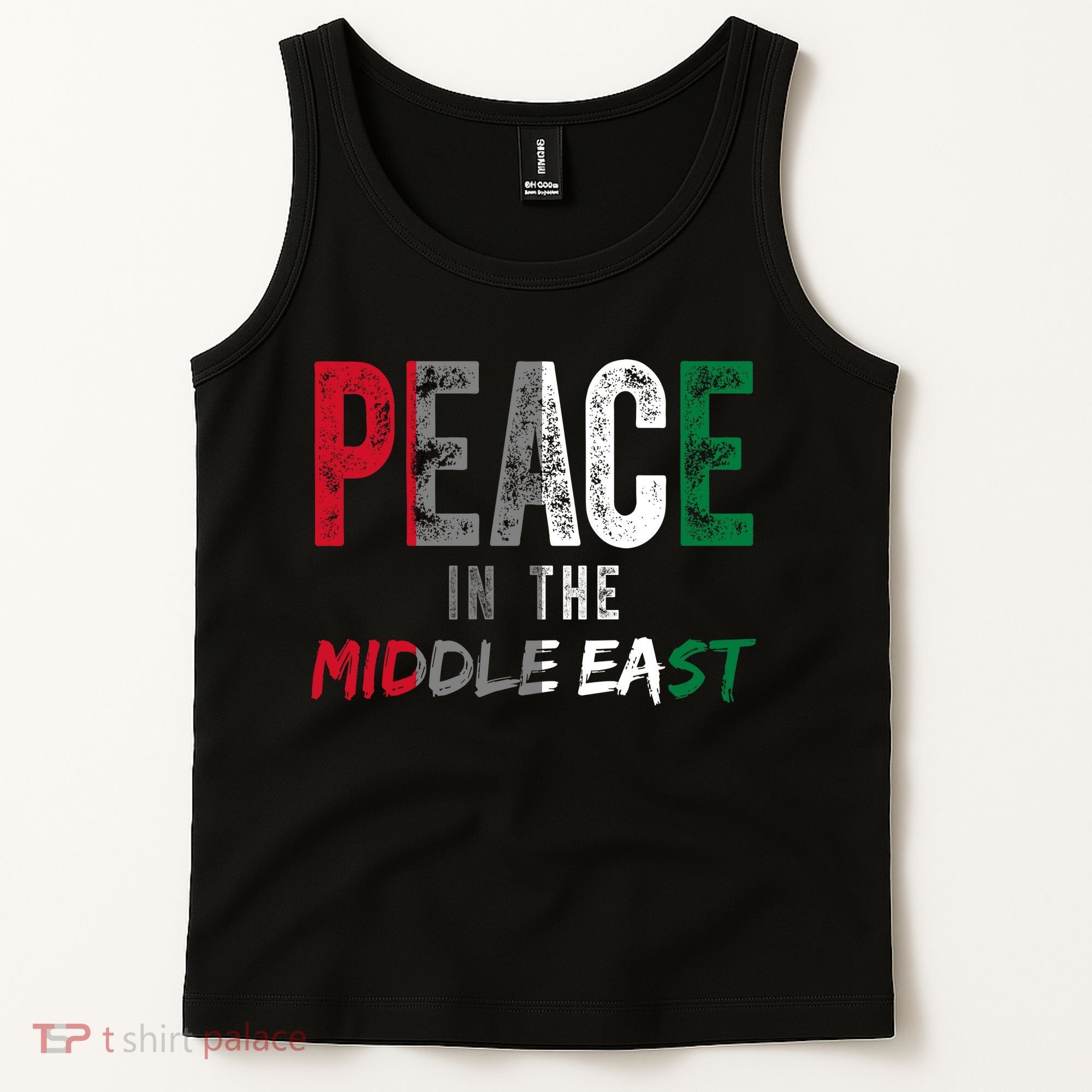 Peace In The Middle East Palestine Flag Tank Top