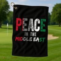 Peace In The Middle East Palestine Flag Golf Towel thumb 1