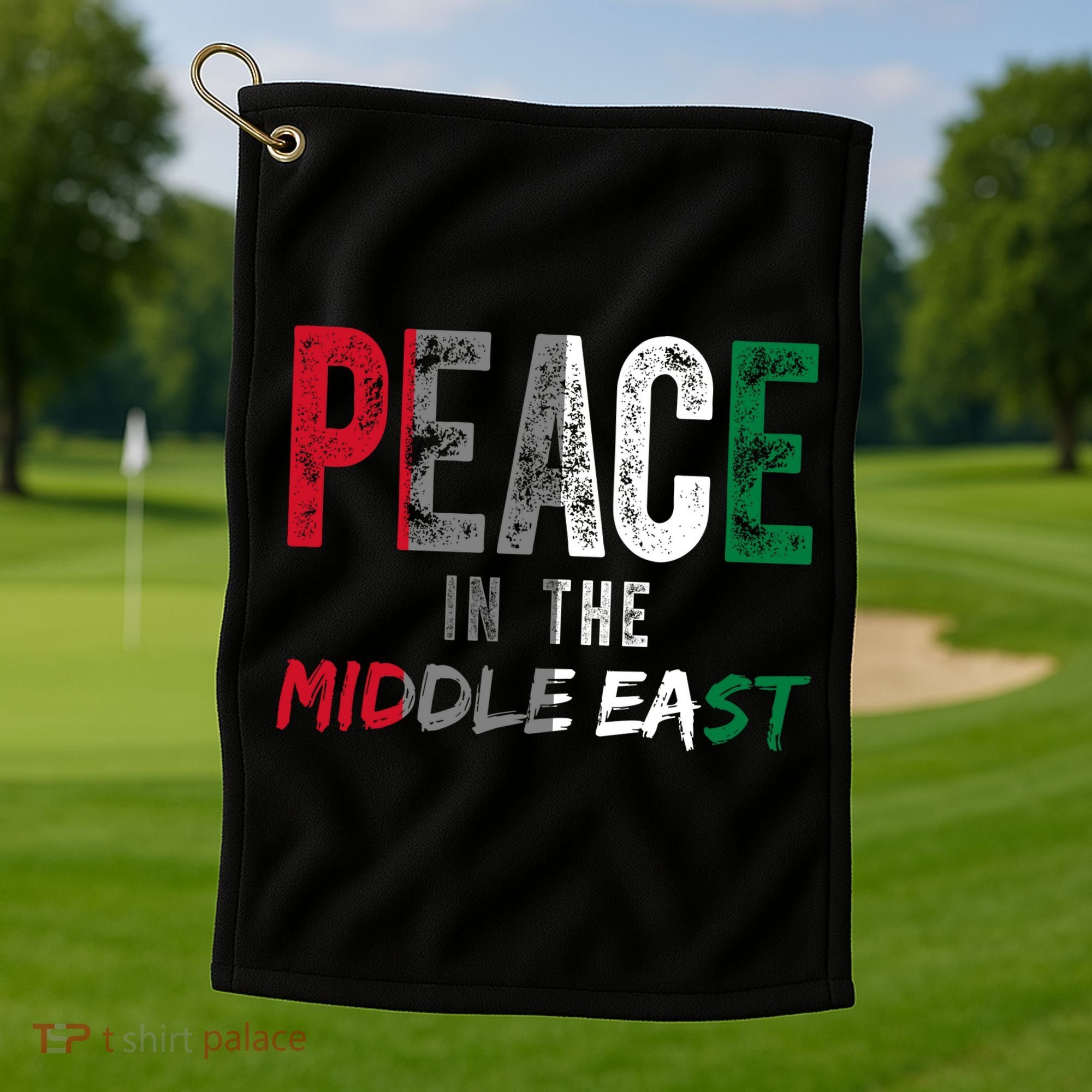 Peace In The Middle East Palestine Flag Golf Towel
