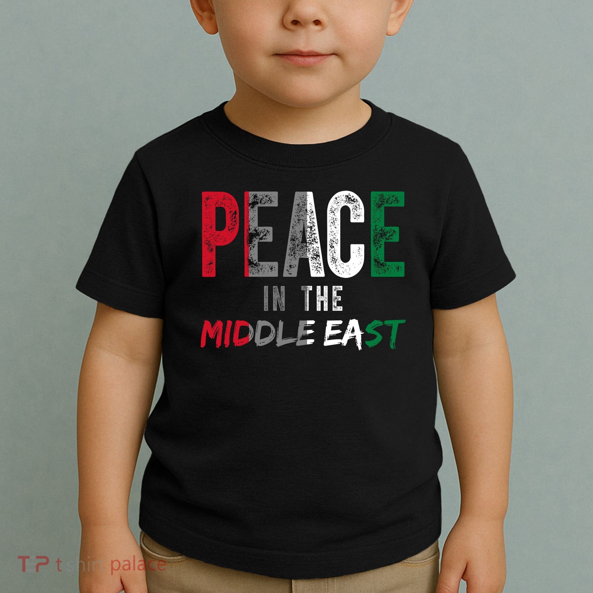 Peace In The Middle East Palestine Flag Toddler T-Shirt