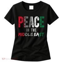 Peace In The Middle East Palestine Flag Women's T-Shirt thumb 0
