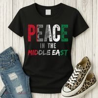Peace In The Middle East Palestine Flag Women's T-Shirt thumb 3