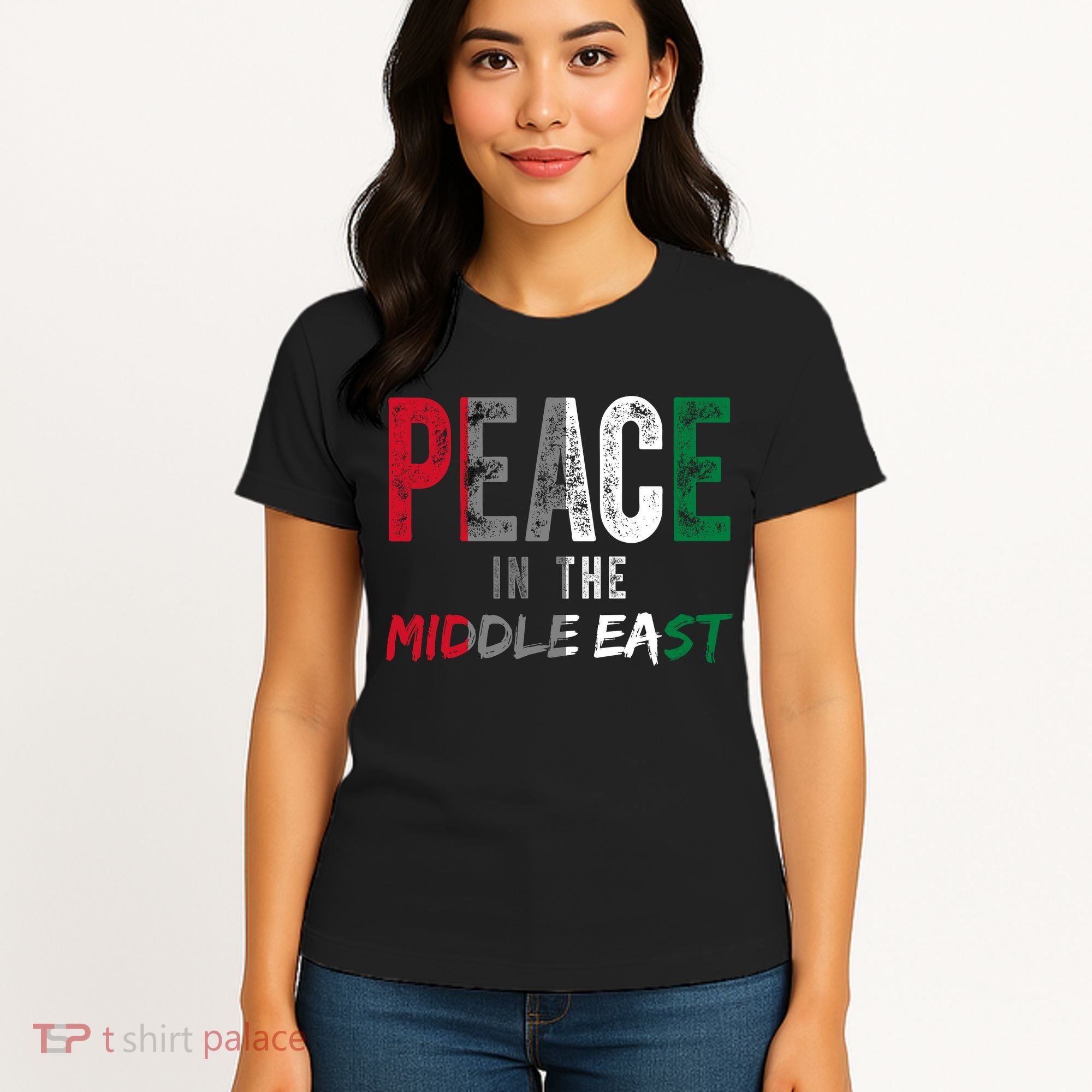Peace In The Middle East Palestine Flag Women's T-Shirt